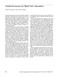 Partial Sternotomy for Mitral Valve Operations