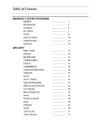 Table of Contents