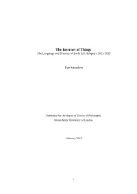 The Internet of Things the Language and Practice of Early Iot Adopters 2011-2013