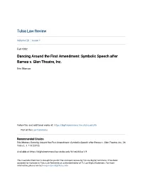 Dancing Around the First Amendment: Symbolic Speech After Barnes V