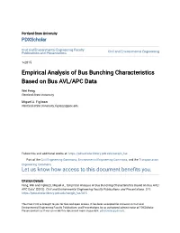 Empirical Analysis of Bus Bunching Characteristics Based on Bus AVL/APC Data