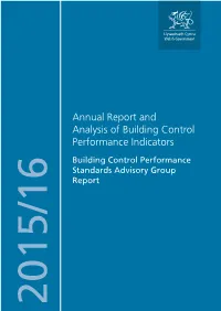 Annual Report and Analysis of Building Control Performance Indicators