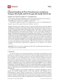 Characterization of Two Pseudomonas Aeruginosa Viruses Vb Paem SCUT-S1 and Vb Paem SCUT-S2