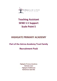 Teaching Assistant SEND 1:1 Support Scale Point 5 HIGHGATE PRIMARY