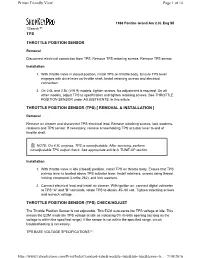 Throttle Position Sensor (Tps) [ Removal & Installation ]