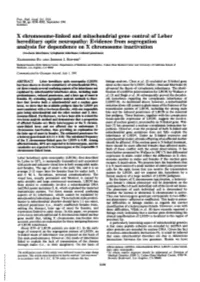X Chromosome-Linked and Mitochondrial Gene Control of Leber