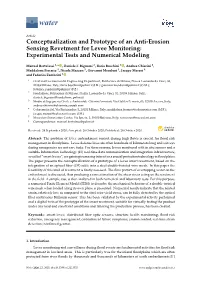 Conceptualization and Prototype of an Anti-Erosion Sensing Revetment for Levee Monitoring: Experimental Tests and Numerical Modeling