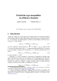 Friedrichs Type Inequalities in Arbitrary Domains