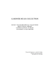 Gardner Read Collection