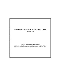GEMPACK USER DOCUMENTATION Release 7.0