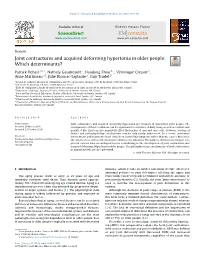 Joint Contractures and Acquired Deforming Hypertonia in Older People