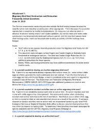 Migratory Birds Nest Destruction and Relocation Frequently Asked