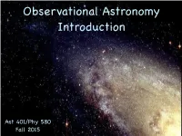 Observational Astronomy Introduction
