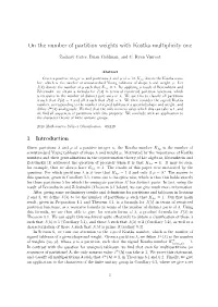 On the Number of Partition Weights with Kostka Multiplicity One