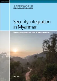 Security Integration in Myanmar Past Experiences and Future Visions