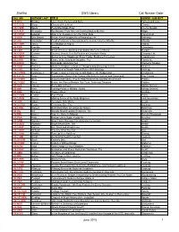 Shelflist DWO Library Call Number Order June 2015 1