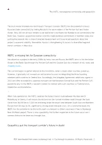 The INSTC, Transregional Connectivity and Geopolitics