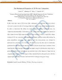 The Mechanical Properties of 3D Woven Composites