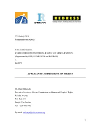 Applicants' Submissions on Merits