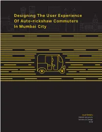 Designing the User Experience of Auto-Rickshaw Commuters in Mumbai City