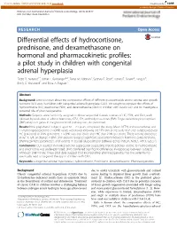 Differential Effects of Hydrocortisone, Prednisone, And