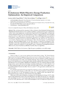 Evolutionary Multi-Objective Energy Production Optimization: an Empirical Comparison