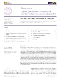 Explaining Intraspecific Diversity in Plant Secondary Metabolites in An