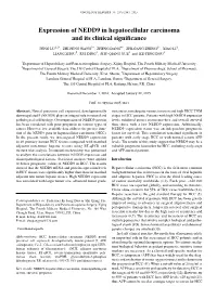 Expression of NEDD9 in Hepatocellular Carcinoma and Its Clinical Significance
