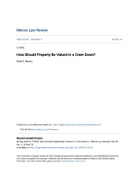 How Should Property Be Valued in a Cram Down?