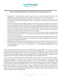 LIVK Merger Announcement with Agilethought Press Release