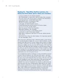 Reading 3.2 Toby Miller, Geoffrey Lawrence, Jim Mckay and David