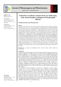 Estimation of Methane Emission from Rice Fields Using Static Closed