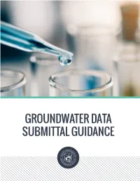 Groundwater Data Submittal Guidance Contents