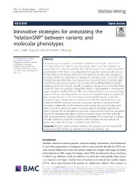 Innovative Strategies for Annotating the “Relationsnp” Between Variants and Molecular Phenotypes Jason E
