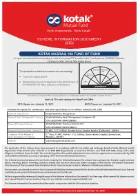 Kotak Nasdaq 100 Fund of Fund Scheme Information Document (Sid)