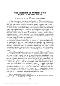 The Geometry of Numbers Over Algebraic Number Fields