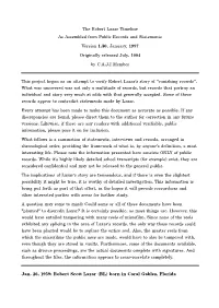 The Robert Lazar Timeline As Assembled from Public Records and Statements Version 1.30, January, 1997 Originally Released July, 1994 by C.A.J.I Member
