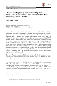 The UK New Regulatory Framework of High-Cost Short-Term Credit: Is There a Shift Towards a More “Law and Society” Based Appr