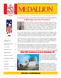 A Message from the President 2008 PBD Conference to Be in Columbus
