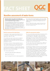 Baseline Assessment of Water Bores