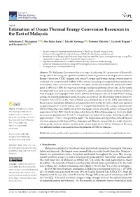 Estimation of Ocean Thermal Energy Conversion Resources in the East of Malaysia