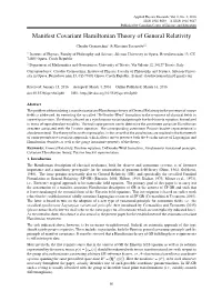 Manifest Covariant Hamiltonian Theory of General Relativity