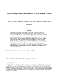 Population Displacement and Mobility in Sumatra After the Tsunami