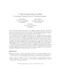 A Text Denormalization Algorithm Producing Training Data for Text Segmentation
