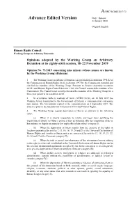 Advance Edited Version Distr.: General 22 January 2020
