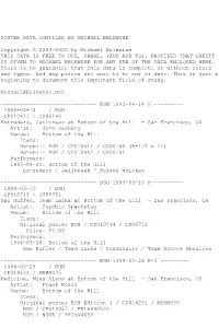 And Add To), Provided That Credit Is Given to Michael Erlewine for Any Use of the Data Enclosed Here