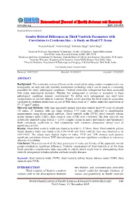 Gender Related Differences in Third Ventricle Parameters with Correlation to Cerebrum Size - a Study on Head CT Scans