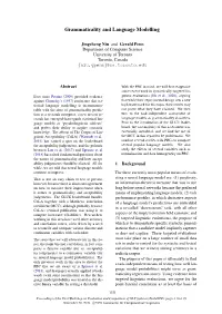 Grammaticality and Language Modelling
