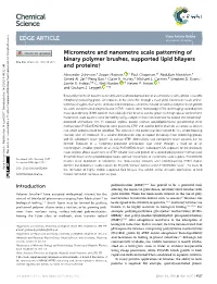 Micrometre and Nanometre Scale Patterning of Binary Polymer Brushes, Supported Lipid Bilayers Cite This: Chem