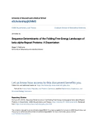 Sequence Determinants of the Folding Free-Energy Landscape of Beta Alpha-Repeat Proteins: a Dissertation